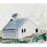 White Barn by Wolf Kahn, pastel on paper, sold May 2022