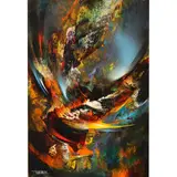 Untitled by Leonardo Nierman, oil on masonite, sold Jun 2022