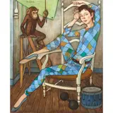 Untitled (Harlequin Boy) by Philippe Henri Noyer, 1956, oil on canvas, sold Jun 2022