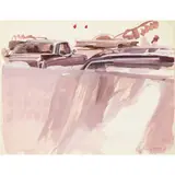 Untitled (Cars) by Richard Estes, 1961, gouache, sold Jun 2022