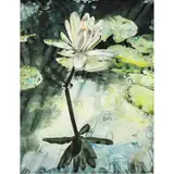 Mystic Lilly by Joseph Raffael, 1976, watercolor on paper, sold Jun 2022