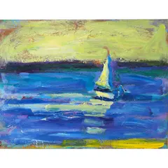 Boat by Terry St. John, oil on masonite, sold Jun 2022