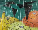 Mountains of Desire by Gordon Onslow Ford, 1939, oil on canvas, sold Jun 2022