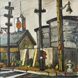 San Francisco Street Scene by Arnold Grossman, oil on canvas, sold Jun 2022