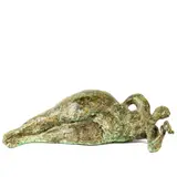 Abstract Reclining Female with Bird by Rick Rowley, bronze sculpture, sold Jun 2022