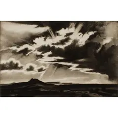 Untitled by Gene Kloss, etching and aquatint, sold Jun 2022