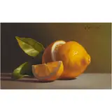 Sliced Lemon by Gerald Stinski, oil on board, sold Jun 2022