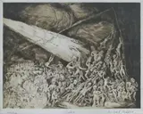 Untitled by Michael Biddle ''Cheetah'', Etching Matted 18''x20'', sold Aug 2023
