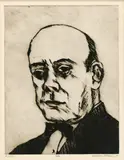 Untitled by LaVerne Krause ''Fjpn'', Etching Matted 22''x18'' - Former director of the Portland Art Museum, sold Aug 2023