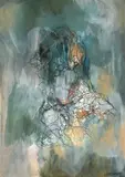 Portrait by Aubrey Nakao, acrylic on paper, sold Jul 2023