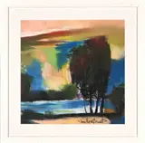 Trees in a Landscape by Ian Hertslet, pastel on paper, sold Jul 2023
