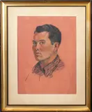 Portrait of a Man by Wilfred Hall, Pastel on Paper, sold Mar 2024