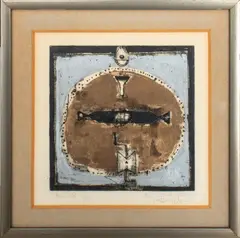Icon by Munira Al-Kazi, 1964, Etching in Colors on Paper, sold Mar 2024