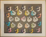 La Valse" [The Waltz] by Paula Meizner, Watercolor Collage on paper, sold Mar 2024