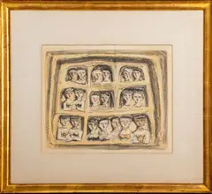 Primo Studio par Palchi di Teatro" [First Studio for Theater Stages] by Massimo Campigli, Lithograph, sold Mar 2024