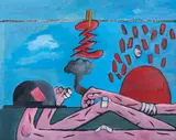 Surrealist Composition by Domenick Capobianco, Oil on Canvas, sold Mar 2024