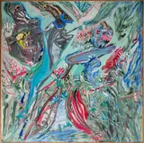 Abstract Composition by Eva Bouzard-Hui, Acrylic on Canvas, sold Mar 2024