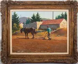 Greek Farmer by Arthur Sarnoff, Acrylic on Board, sold Mar 2024