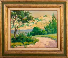 Grecian Landscape Scene by Arthur Sarnoff, Acrylic on Canvas, sold Mar 2024