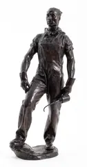 Standing Worker by Max Kalish, Bronze Sculpture, sold Apr 2024