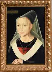 SIBYLLA SAMBETHA by Oil On Wood Board, oil on beach wood panel portrait of SIBYLLA SAMBETHA, sold Jun 2021