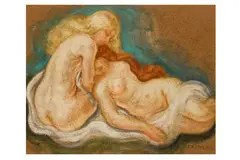 Untitled by Lorser Feitelson, oil on board, offered Nov 2023