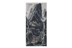 李可染（傳） Landscape 山水 by Li Keran, oil, offered Oct 2023