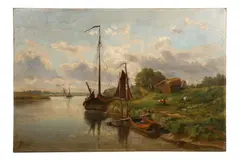 Untitled by Théodore Baron, oil on canvas, offered Oct 2023