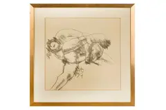 Untitled by Aidron Duckworth, charcoal on paper, offered Oct 2023