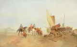 Disembarking by William Jones, Oil on canvas, offered Aug 2022