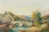 Bridge, over dulais valley by Joseph Horlor, Oil on canvas, offered Aug 2022