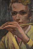 Self-portrait by Adolf Ferdinand Konrad, Oil on board Indistinctly signed, offered Aug 2022