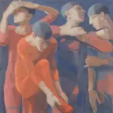 In the wings by Catriona Campbell, Oil on canvas, sold Aug 2022