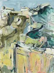 The great wall of china by Tuëma Pattie, 1986, Oil on paper, offered Aug 2022