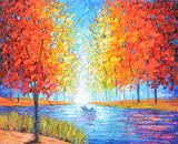 Fancy lake i by Slava Ilyayev, Oil on canvas, offered Aug 2022