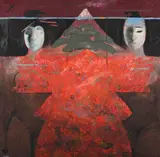 Death and madness by Robert Heindel, Mixed media on canvas laid to board, offered Aug 2022