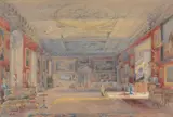 Long gallery, temple newsam by G. Holland, Watercolour, offered Aug 2022