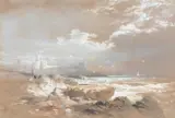 Dustanburgh castle by Thomas Miles Richardson Junior, 1844, Watercolour, sold Aug 2022