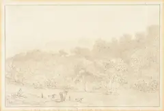 From a field near the down's gate by Anthony Devis, Ink and wash, offered Aug 2022
