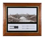 Study and a plan of a neo-classical bridge by Henry Bailey, Pen, ink and wash, offered Aug 2022