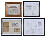 Study of a neo-georgian building by Francis Hurst Healey, Pencil and watercolour, offered Aug 2022