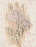 Flower study, roses by Francis Cyril Rose, charcoal, offered Aug 2022