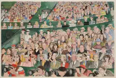 Spectators, wimbledon by Sue Macartney-Snape, 1999, Watercolour, sold Aug 2022