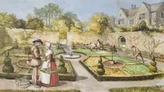 Love blossoms in the herb garden by John S. Goodall, Watercolour and bodycolour, sold Aug 2022