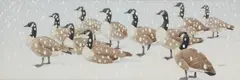 Snowstorm, canada geese by Noel William Cusa, Watercolour, sold Aug 2022