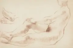 Reclining nude with foot study by Frank Dobson, drawing, offered Aug 2022