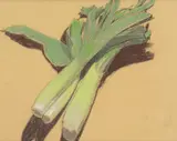 Leeks by John Sergeant, 1991, Pastel, sold Aug 2022