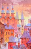 Old monastery by Anatole Krasnyansky, Ink on aluminium, offered Aug 2022