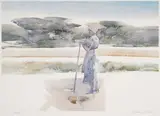 'pedi' woman with a hoe by Izidro Duarte, Lithograph, offered Aug 2022