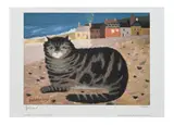 Cat on a cornish beach by Mary Fedden, Offset lithograph printed in colours, offered Aug 2022